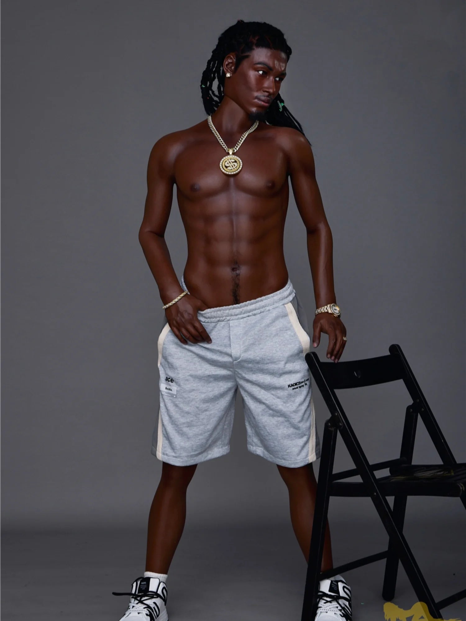 F118 -170cm/5ft7-38kg Fernando Rapper Femboy Silicone Black Male Sex Doll -Irontech Doll - Image 11