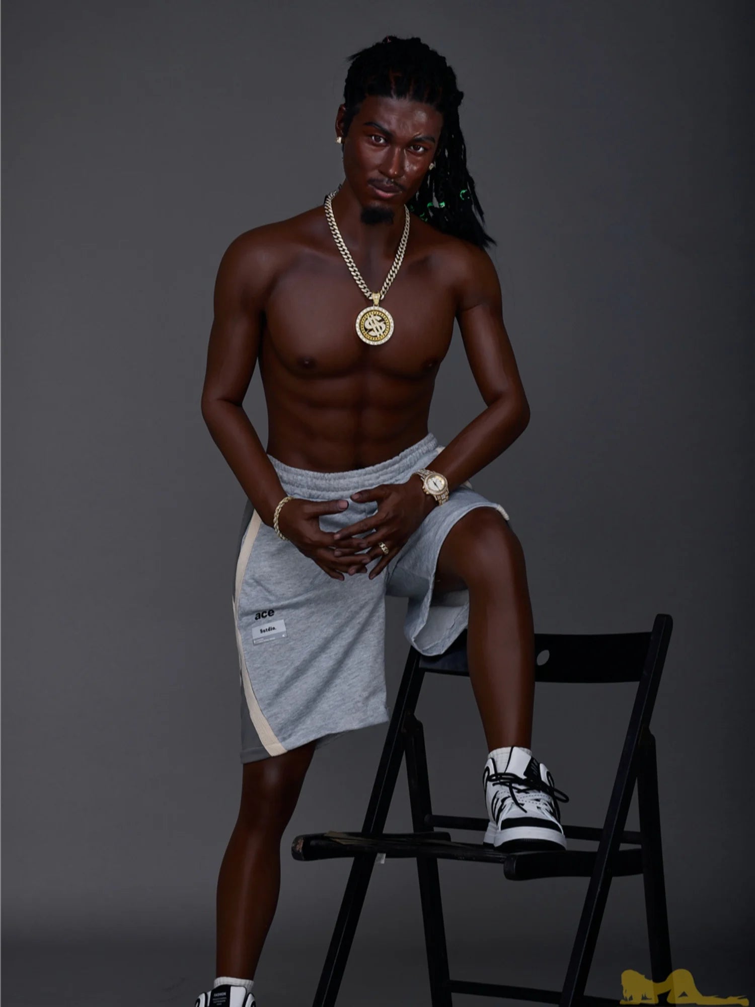 F118 -170cm/5ft7-38kg Fernando Rapper Femboy Silicone Black Male Sex Doll -Irontech Doll - Image 14