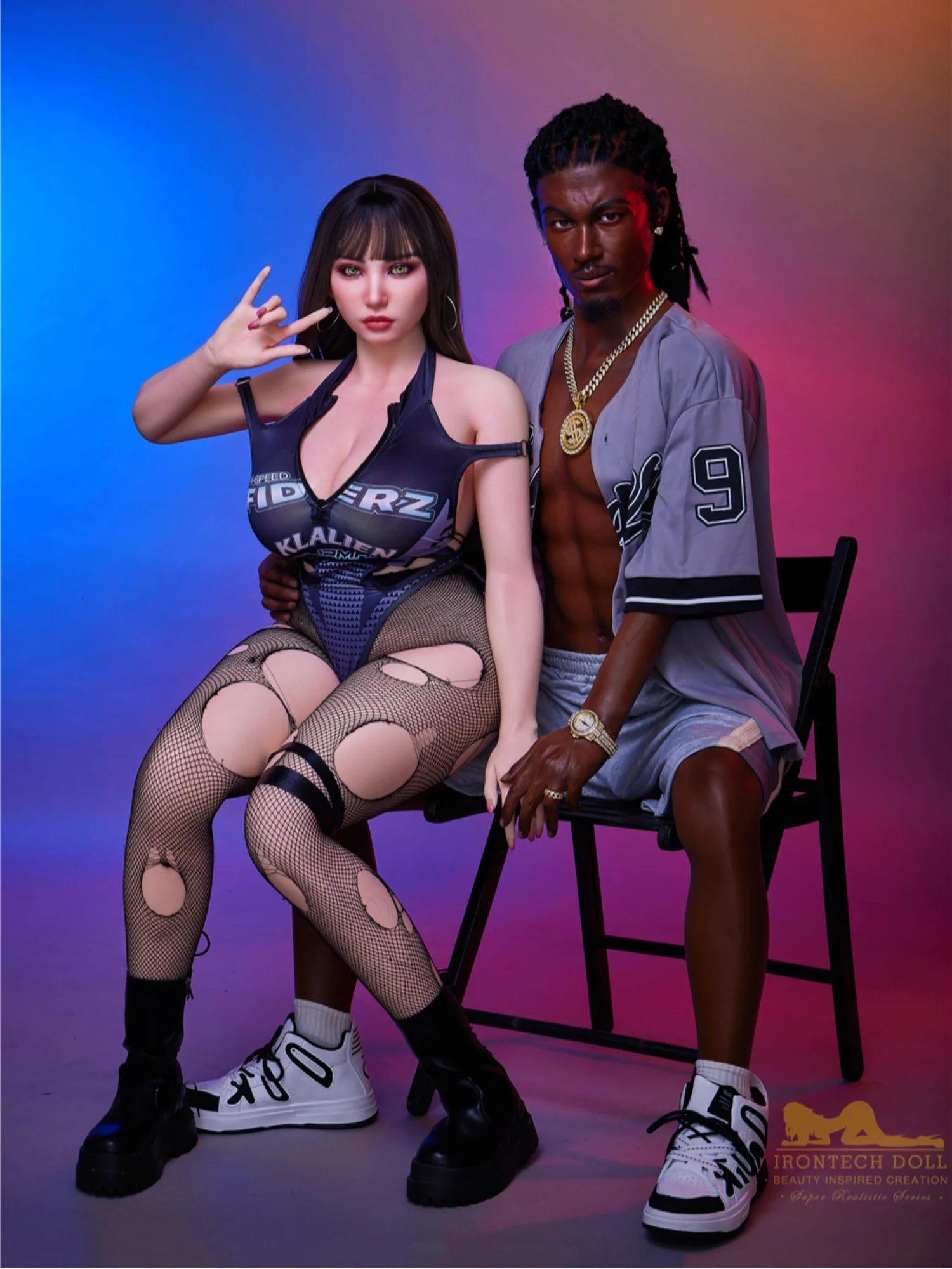 F118 -170cm/5ft7-38kg Fernando Rapper Femboy Silicone Black Male Sex Doll -Irontech Doll - Image 17