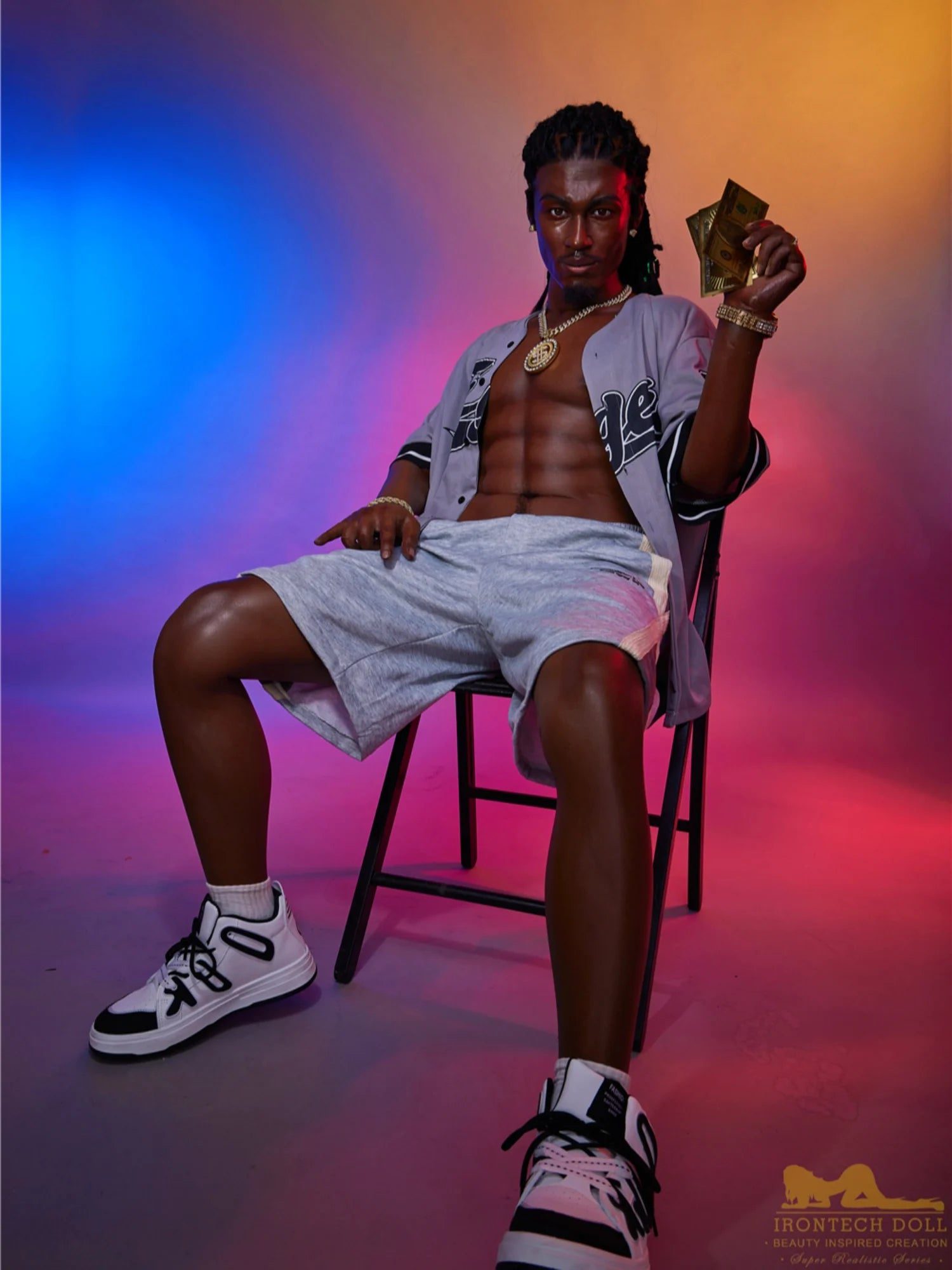 F118 -170cm/5ft7-38kg Fernando Rapper Femboy Silicone Black Male Sex Doll -Irontech Doll - Image 16