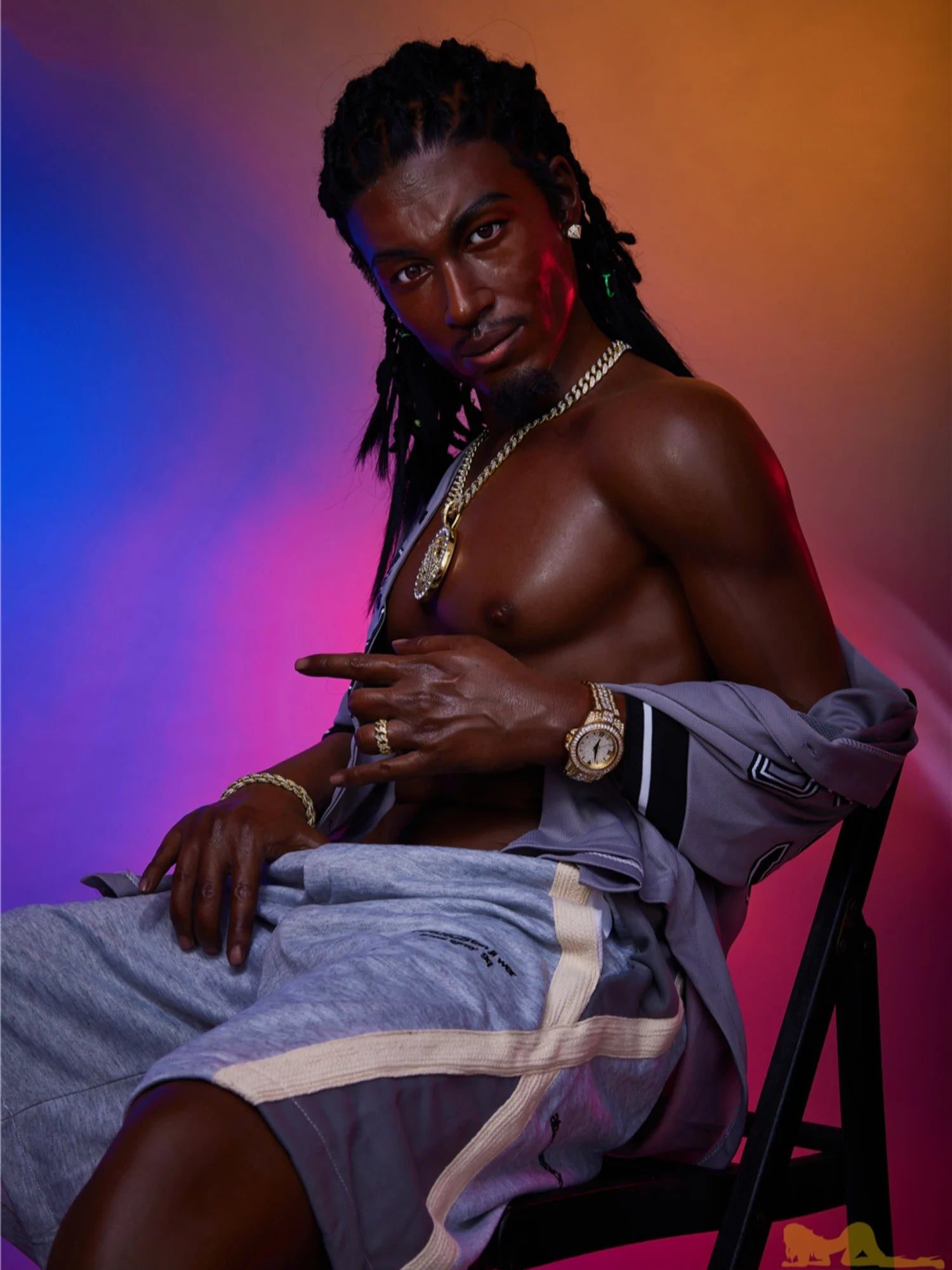 F118 -170cm/5ft7-38kg Fernando Rapper Femboy Silicone Black Male Sex Doll -Irontech Doll - Image 15