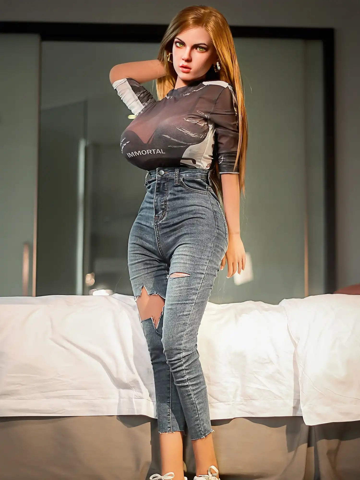 F4565-158cm/5ft2 E Cup ROS Movable Jaw Realistic TPE SSBBW Sex Doll |SY Doll - Image 5