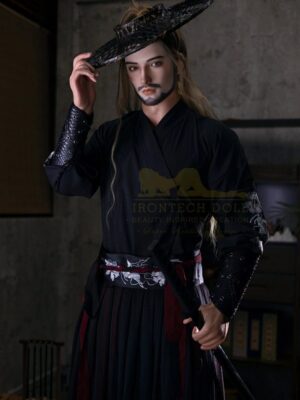 F2377-176cm/5ft9-40kg Femboy toy masturbator Silicone Kung Fu Hero Lifelike Male sex doll -Irontech Doll