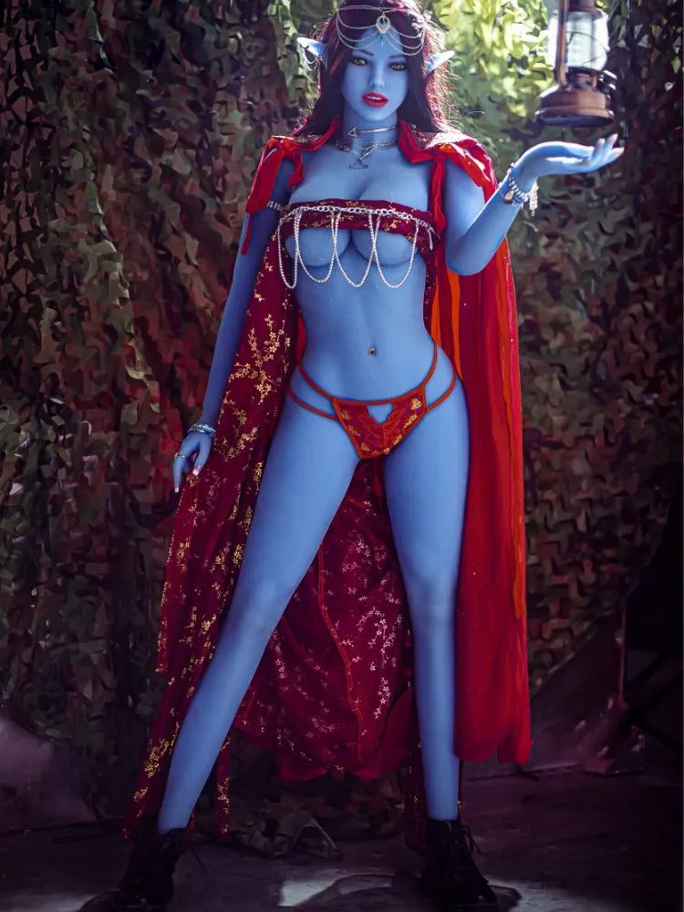 F1411-158cm(5f2)-33kg E Cup Alien Blue Elves TPE Sex Doll Alien |Aibei Doll - Image 6